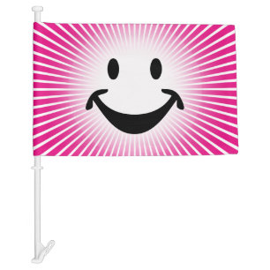 Funny face + your backg. & ideas car flag