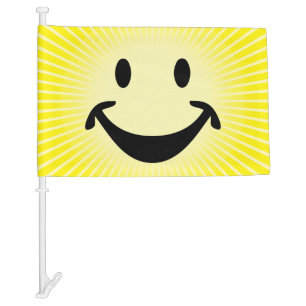 Funny face + your backg. & ideas car flag