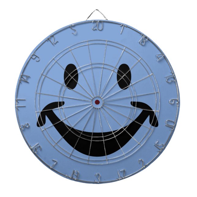 Funny face + your backg. & ideas dartboard with darts (Front)