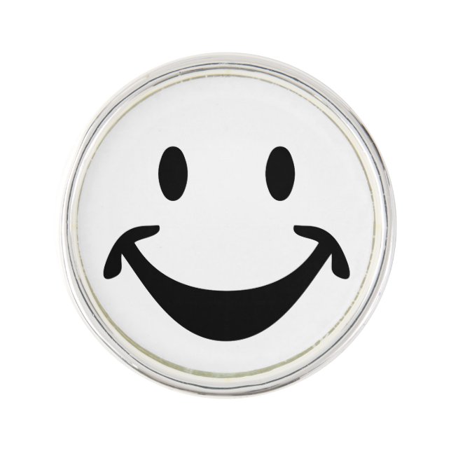 Funny face + your backg. & ideas lapel pin (Front)