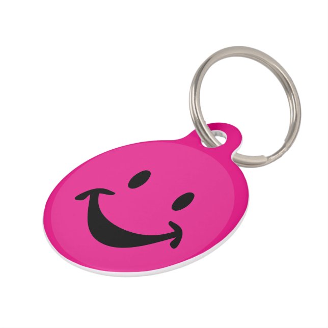 Funny face + your backg. & ideas pet tag (Side)