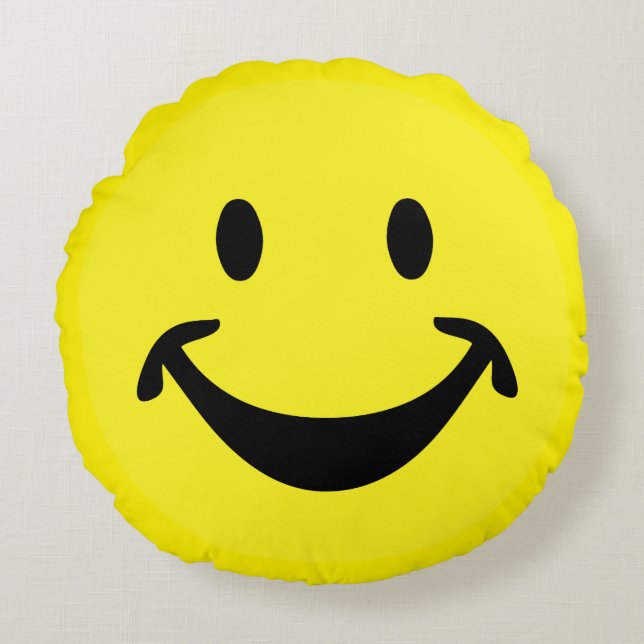 Funny face + your backg. & ideas round pillow (Front)