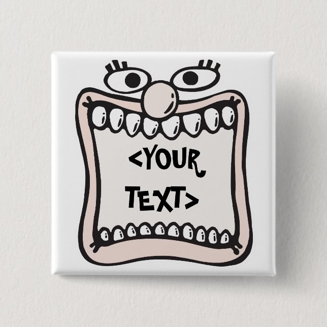 Funny Face, <YOUR TEXT> Button (Front)