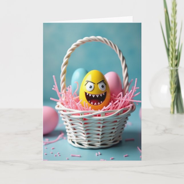 Funny Faced Egg Friend Card (Front)