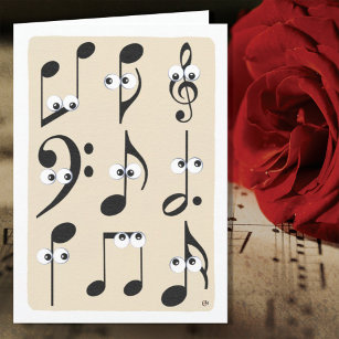 Funny-faced Music Notes Blank