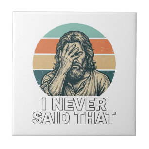Funny Facepalm Vintage Engraving Quote Design_1 Ceramic Tile