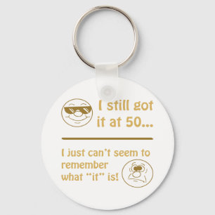 Funny Faces 50th Birthday Gag Gifts Keychain