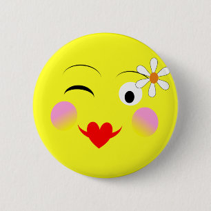 Funny Faces Emotional Cute Button