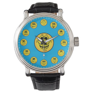 Funny Faces & Expressions Emoji's in Yellow Watch