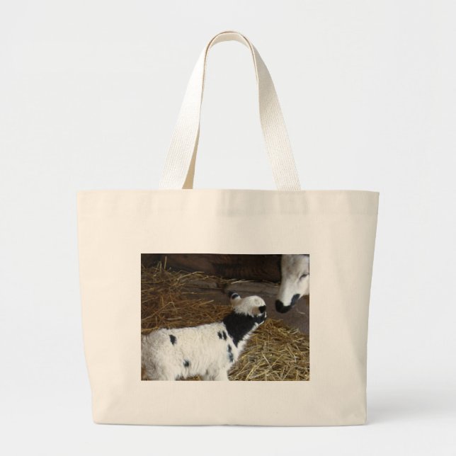 Funny Face's Lamb Large Tote Bag (Front)