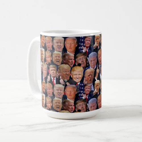 Funny Faces Of Trump Coffee Mug