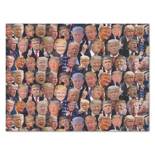 Funny Faces Of Trump Tissue Paper