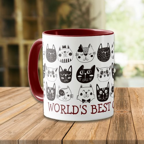 Funny Faces Worlds Best Cat Mom Mug