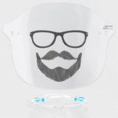 Funny Facial Hair & Hipster Glasses Face Shield (Front w/Glasses)
