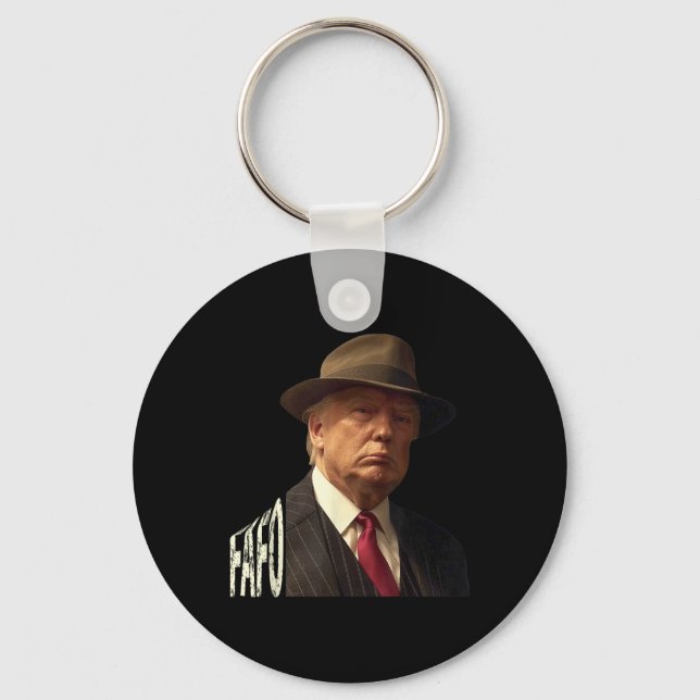 Funny Fafo Trump Photo _1  Keychain (Front)