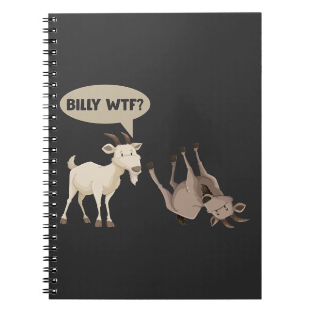 Funny Fainting Goat Hilarious Mountain Animal Notebook (Front)
