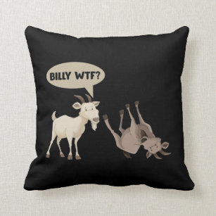 Funny Fainting Goat Hilarious Mountain Animal Throw Pillow