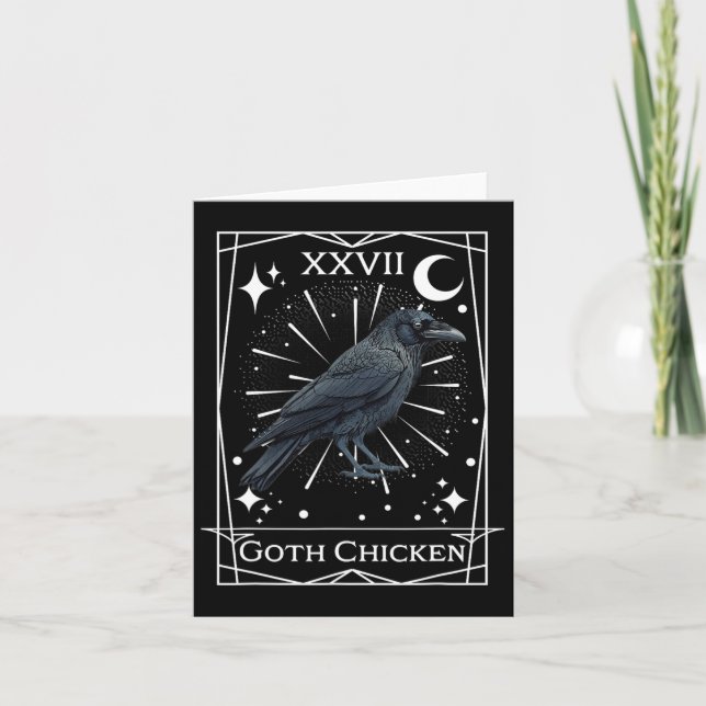 Funny Fairycore Tarot Gothic Witchcraft Chicken De Card (Front)