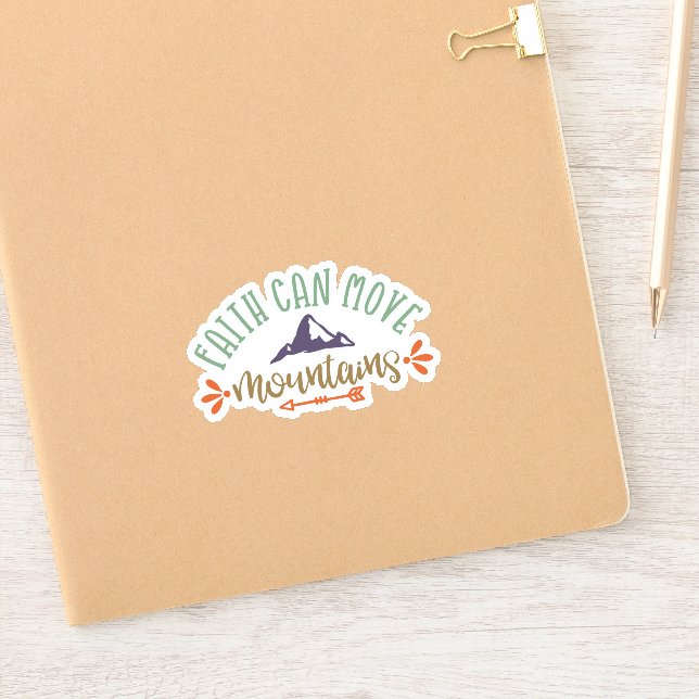 Funny Faith Can Move Mountains Simply Faithful Sticker (Notebook)