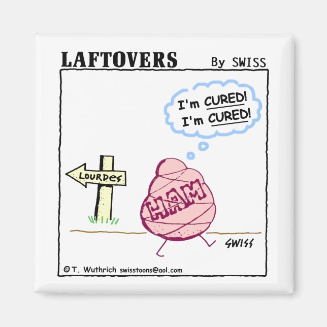 Funny Faith Healing Cartoon Athiest Agnostic Humor Magnet (Front)