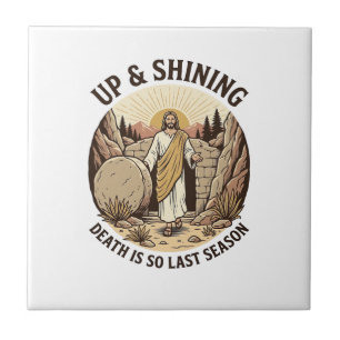 Funny Faith Resurrection Cave Vintage Engraving Sh Ceramic Tile