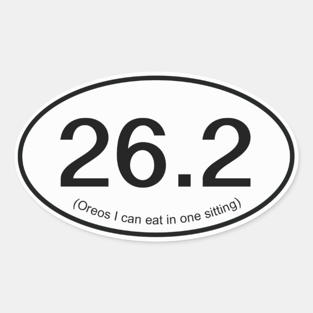 Funny Fake 26.2 Marathon Sticker (Front)