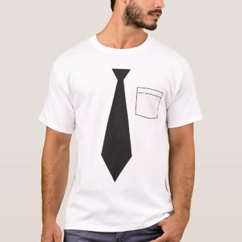 Funny Fake Black Necktie Shirt by adams_apple at Zazzle