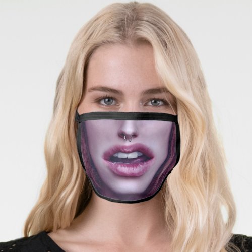 FUNNY FAKE FACE NOSE RING BIG MOUTH LADIES FACE MASK