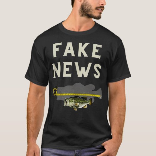 Funny Fake News large mouth bass fishing design  T_Shirt