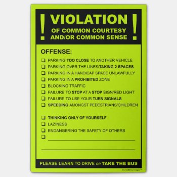 Funny Fake Parking Ticket Driving Citation Post-it Notes by SmokyKitten at Zazzle