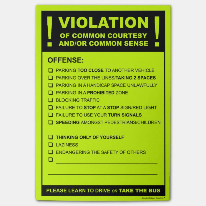 Funny Fake Parking Ticket Driving Citation Post-it® Notes | Zazzle