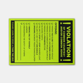 Funny Fake Parking Ticket Driving Citation Post-it Notes by SmokyKitten at Zazzle