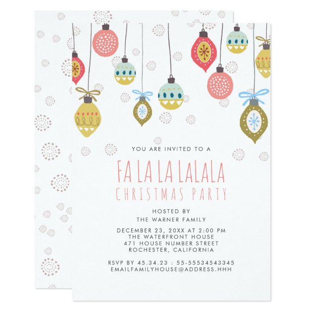 Funny Falalala Christmas Party Invitation