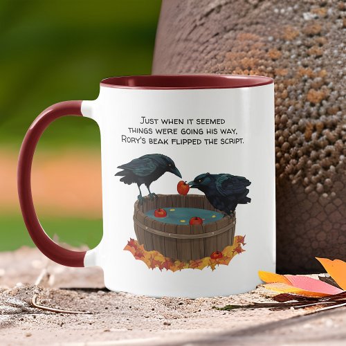 Funny Fall Crows Bobbing For Apples Autumn Cider Mug