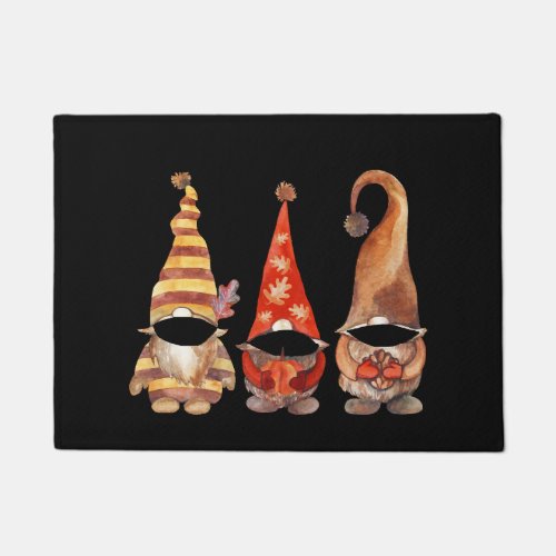 Funny Fall Gnomes with Mask Halloween Gift Doormat