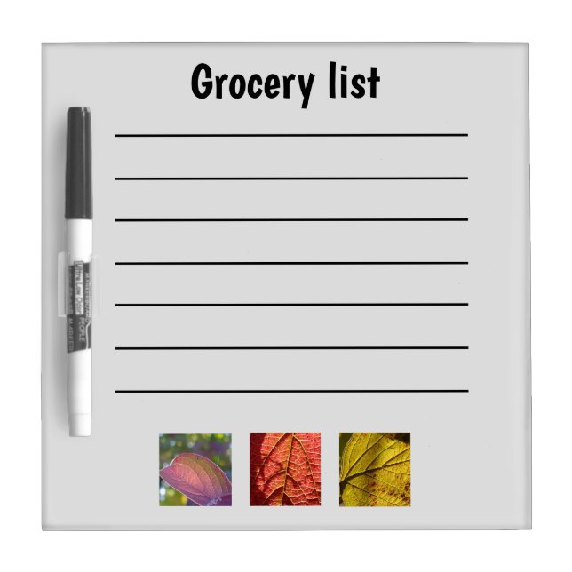 Funny Fall Grocery List Dry Erase Board (Front)