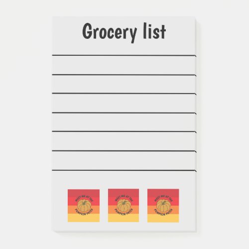 Funny Fall Grocery List Post_it Notes