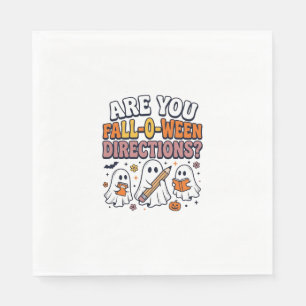 Funny Fall Halloween Teacher Ghost Directions Shir Napkins