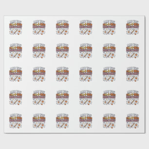 Funny Fall Halloween Teacher Ghost Directions Shir Wrapping Paper