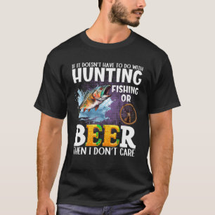 Funny fall or spring bass fishing elk dear hunting T-Shirt
