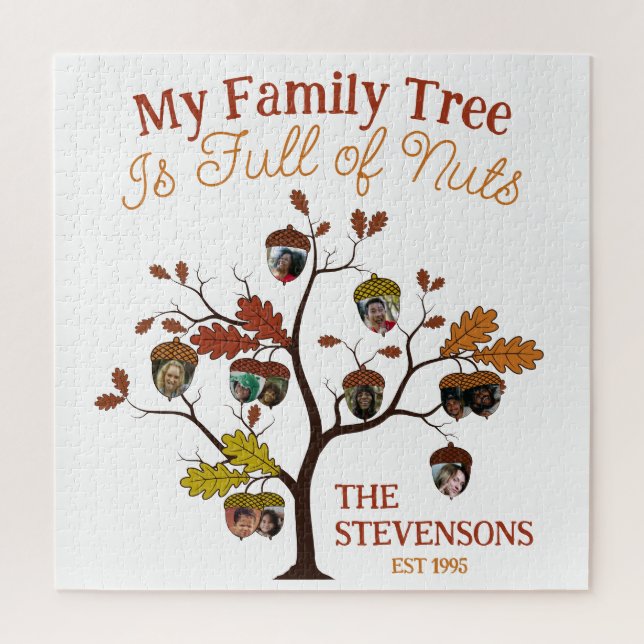 Funny Fall Photo Family Tree is Full of Nuts  Jigsaw Puzzle (Vertical)