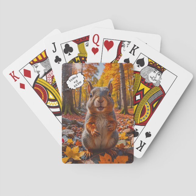 Funny Fall Squirrel Classic Playing Cards (Back)