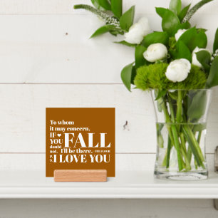 Funny Fall Tabletop Sign With Wooden Holder