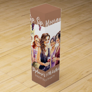 Funny Fall Wine Tasting Woman's 50th Birthday Box