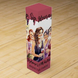 Funny Fall Wine Tasting Woman's 50th Birthday Box