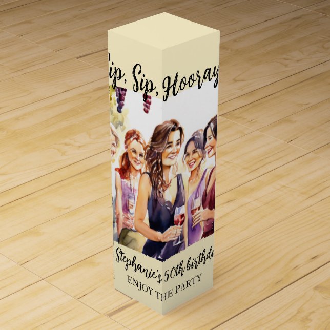 Funny Fall Wine Tasting Woman's 50th Birthday Box (Front)