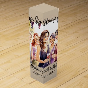 Funny Fall Wine Tasting Woman's 50th Birthday Box