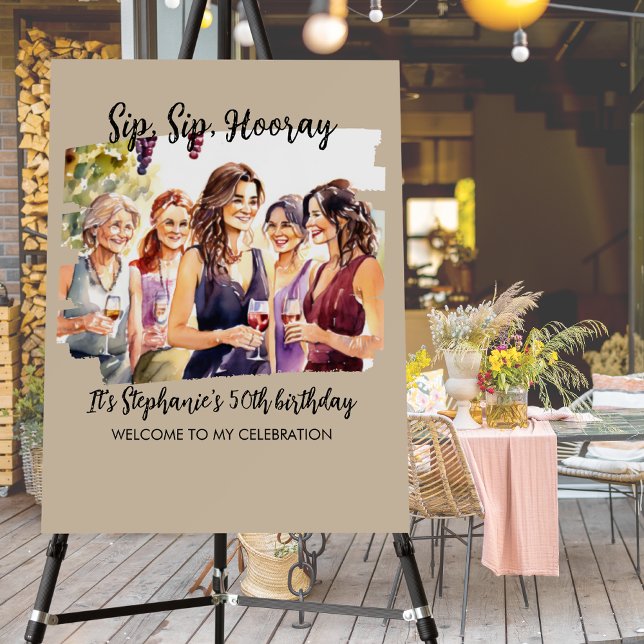 Funny Fall Wine Tasting Woman's 50th Birthday Foam Board (Creator Uploaded)