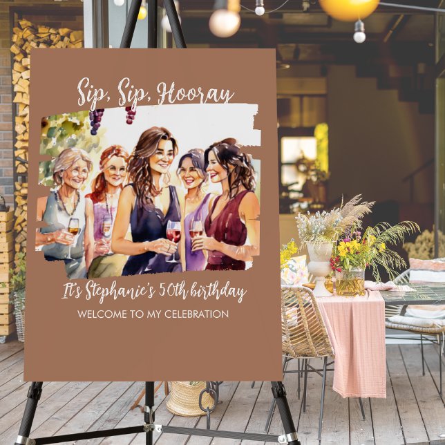 Funny Fall Wine Tasting Woman's 50th Birthday Foam Board (Creator Uploaded)