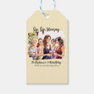 Funny Fall Wine Tasting Woman's 50th Birthday Gift Tags